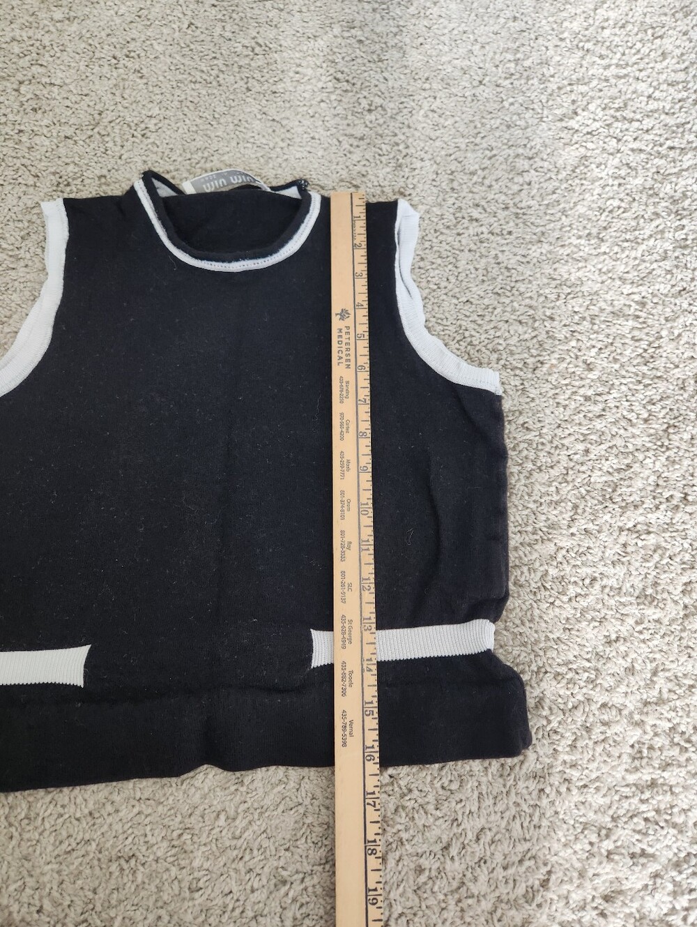 Miu Miu Wool Knit Tank Top With White Trim Size 44 - Picture 7 of 7